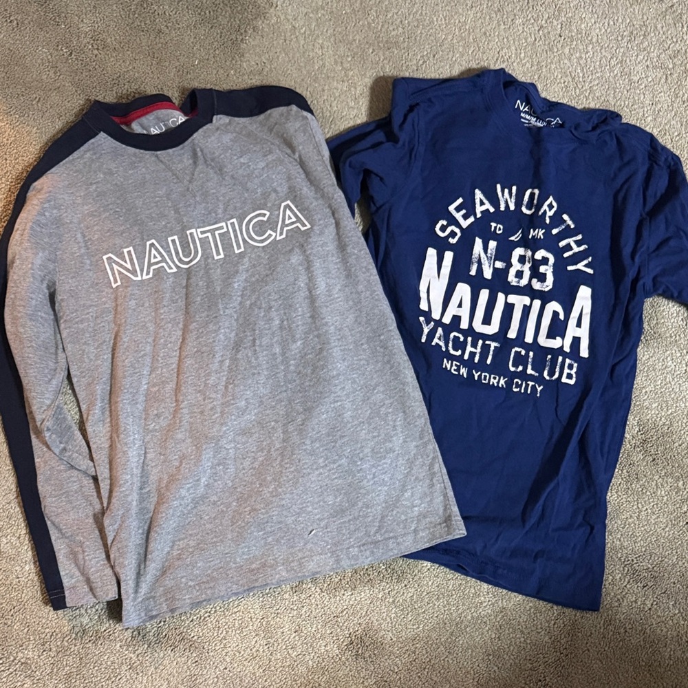 Nautica Gray and Navy Shirt Duo